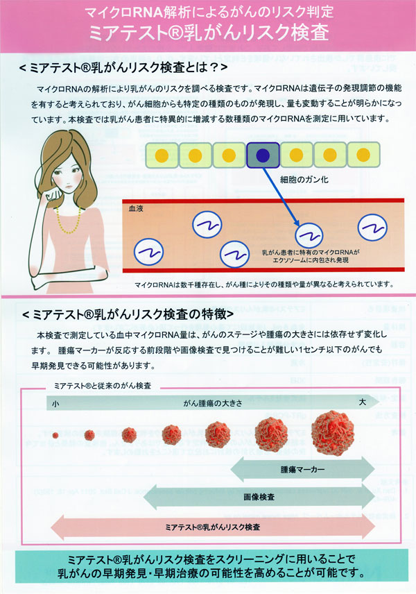 池袋東口徒歩3分|池袋セントラルクリニック|遺伝子検査 ミアテスト - 乳がんリスク血液検査